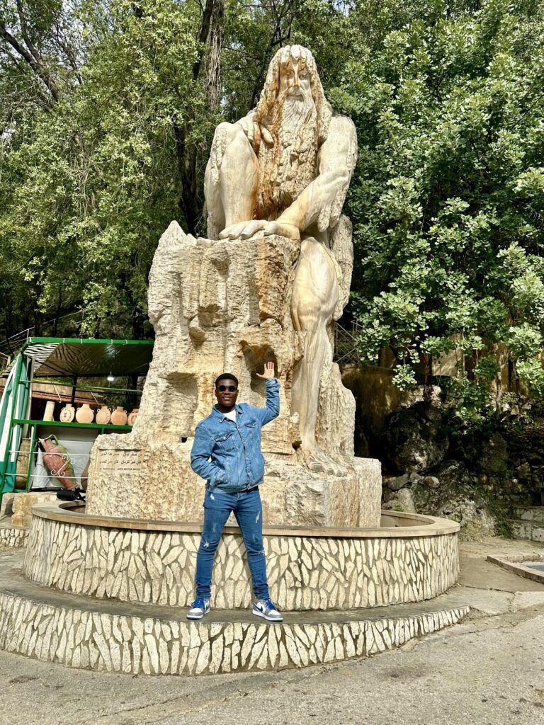 With a Statue from Jeita Grotto - Lebanon from Nigeria